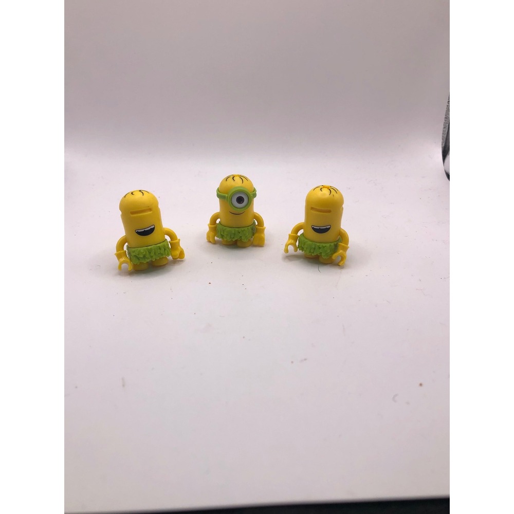 Mega Bloks Despicable Me Minions Hula Party Figures Set of 3 Yellow A1